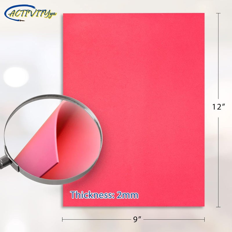 ACTIVITYYA Red EVA Foam Sheets, 9 x 12 Inch, 2mm Thick Handicraft Foam Paper for Arts and Crafts, by - 10 Sheets - Image 2